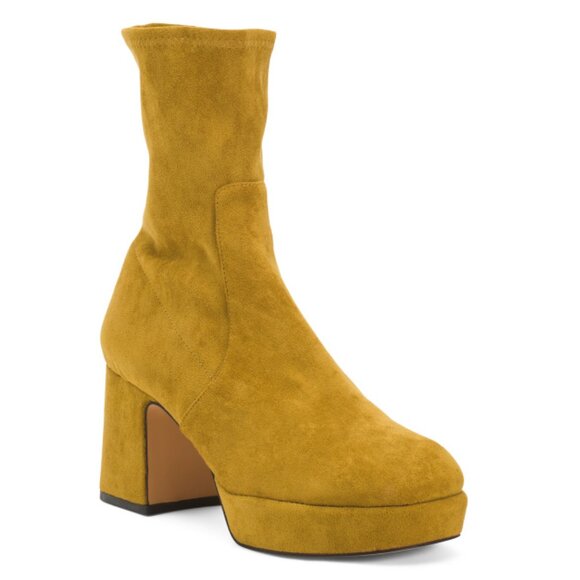 SILENT D mustard Otto Heeled Booties - Picture 1 of 2